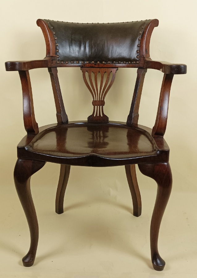 Antique Queen Anne Style Desk Chair